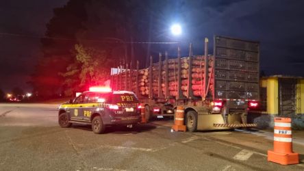 PRF flagra caminhão com mais de 16 toneladas de excesso de peso em Vacaria