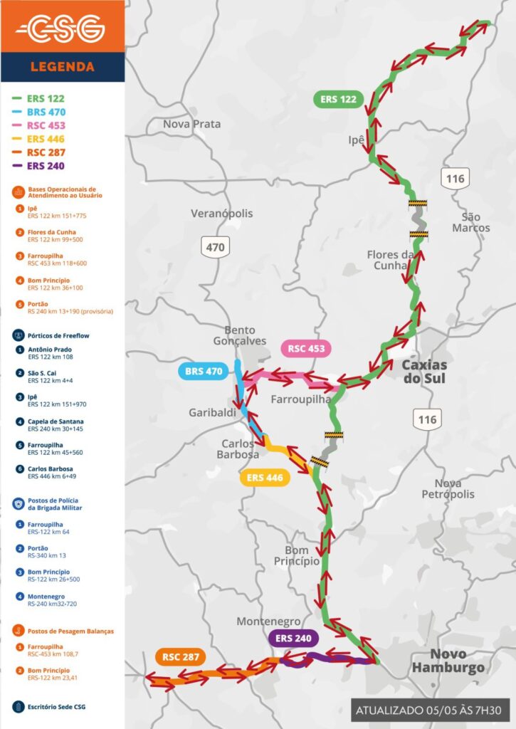 Mapa das Estradas